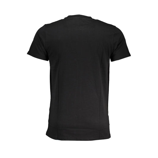 Black cotton men's t-shirt with short sleeves