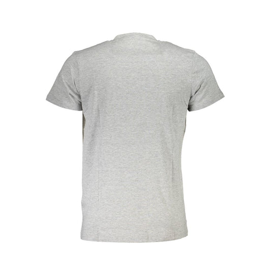 Grey cotton men's t-shirt with short sleeves, crew neckline and a straight hem