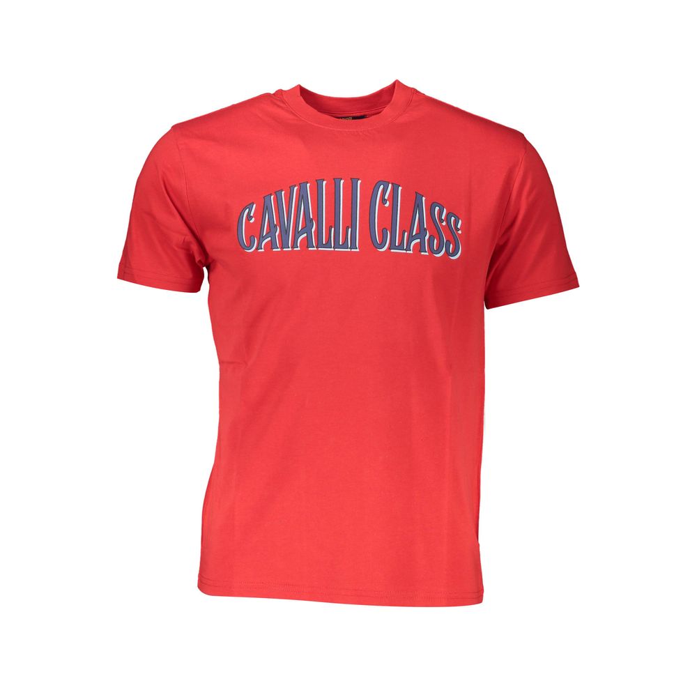 Red t-shirt with blue lettering