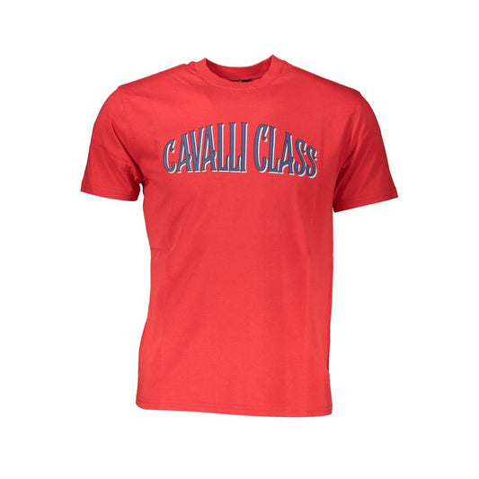 Red t-shirt with blue lettering