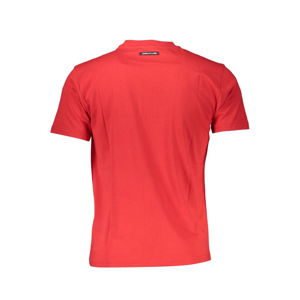Red short sleeve t-shirt on a hanger