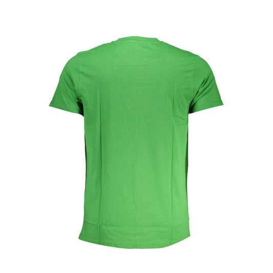 Green men's t-shirt with short sleeves, crew neckline and a slim fit