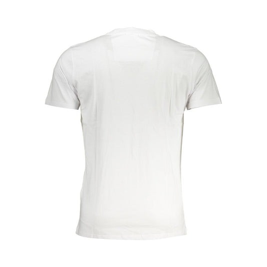 A white cotton men's t-shirt with short sleeves