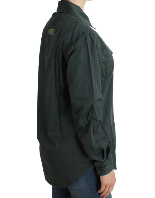 Dark jacket on a person's back