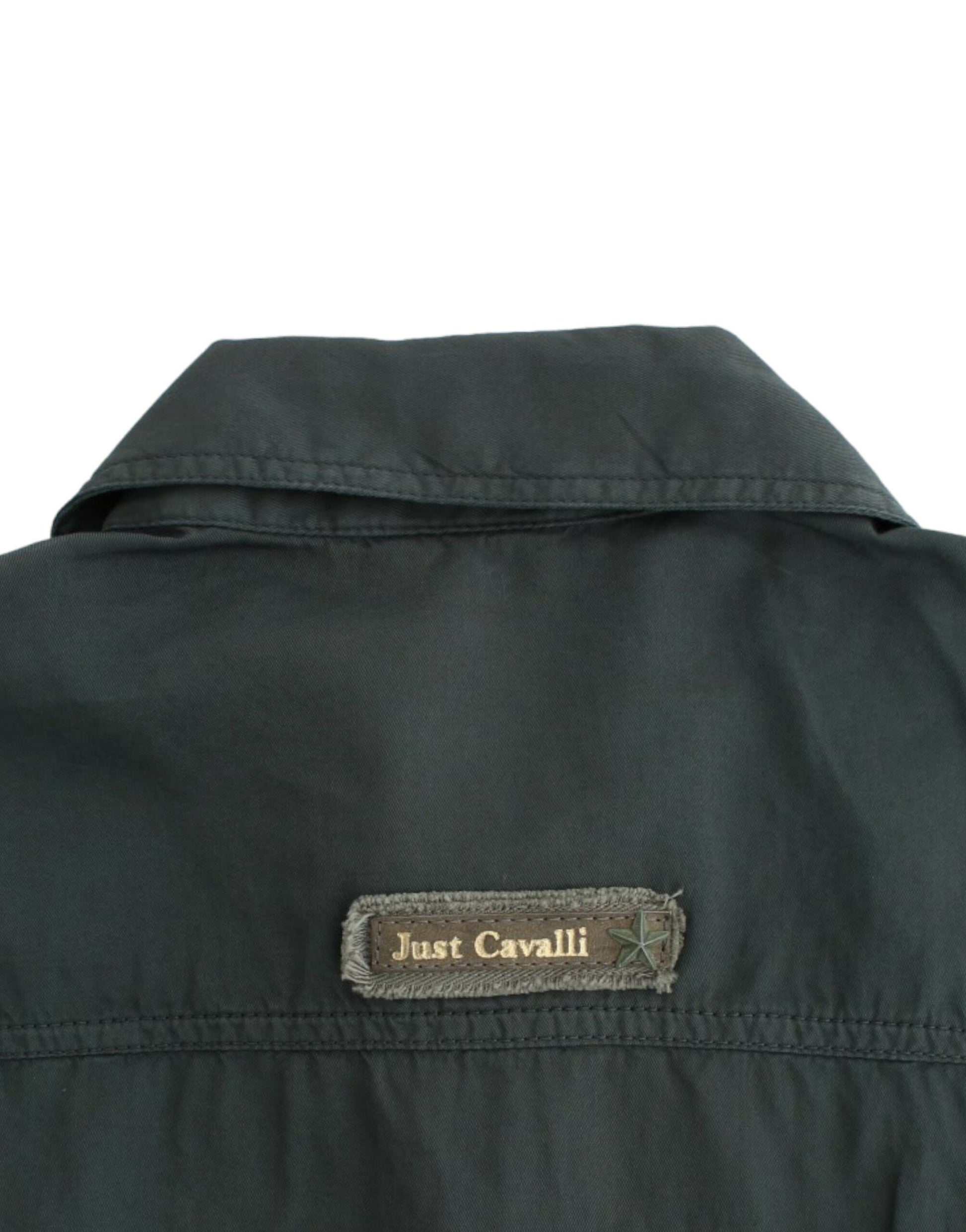 Black jacket with embroidered logo on back