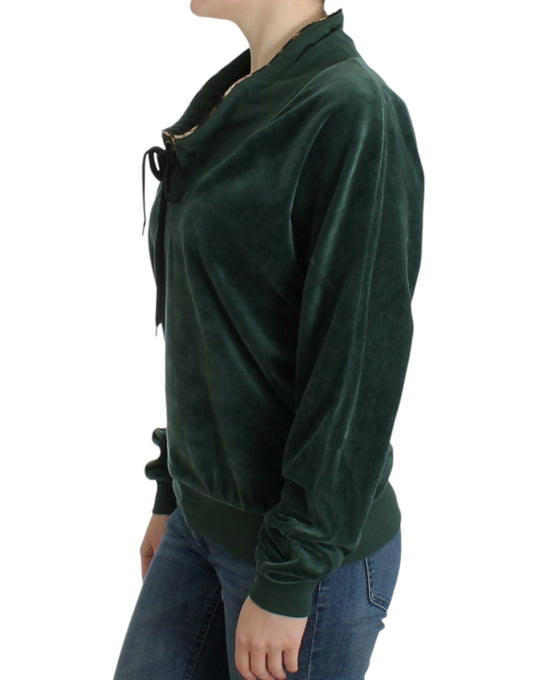 Woman wearing velvet sweater