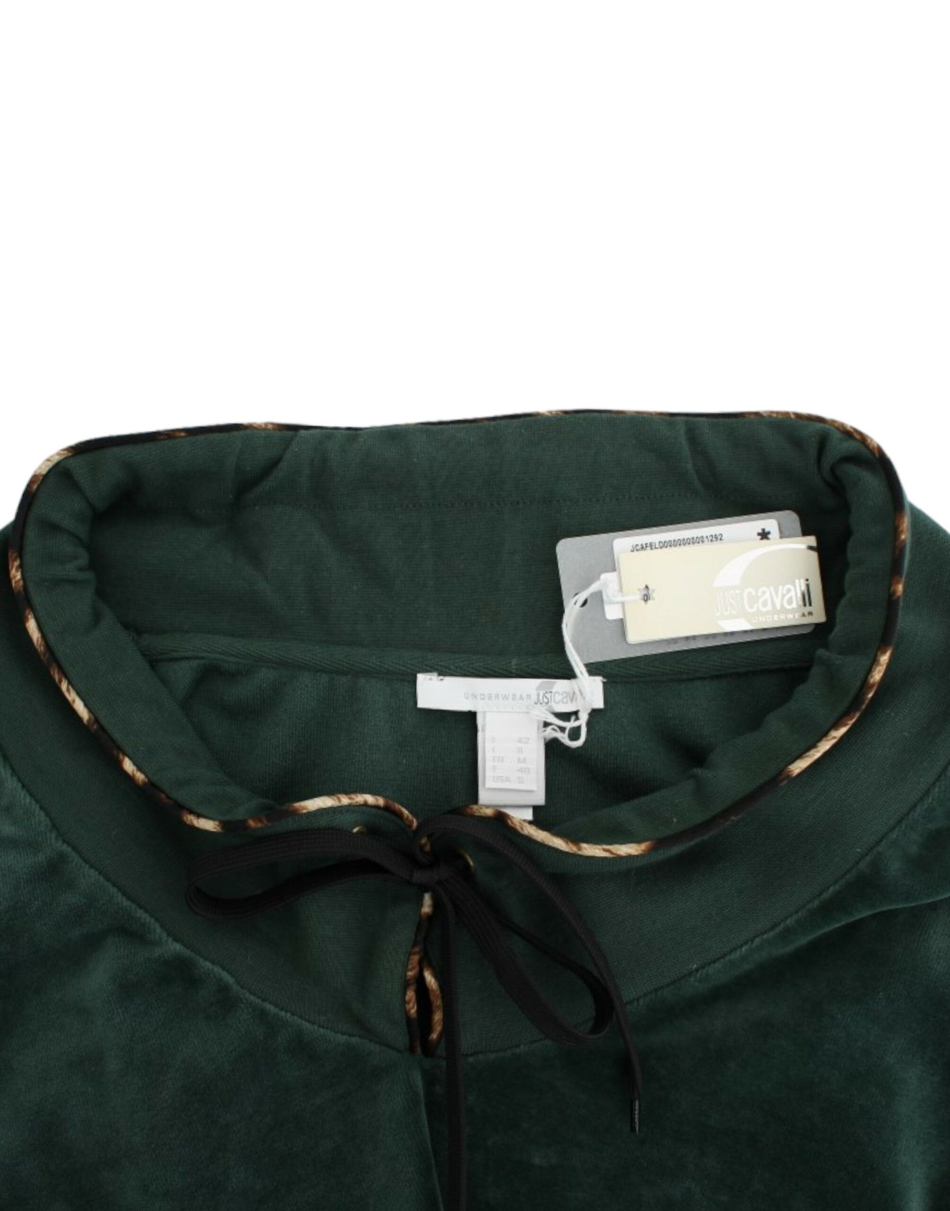 Green velvet robe with bow tie