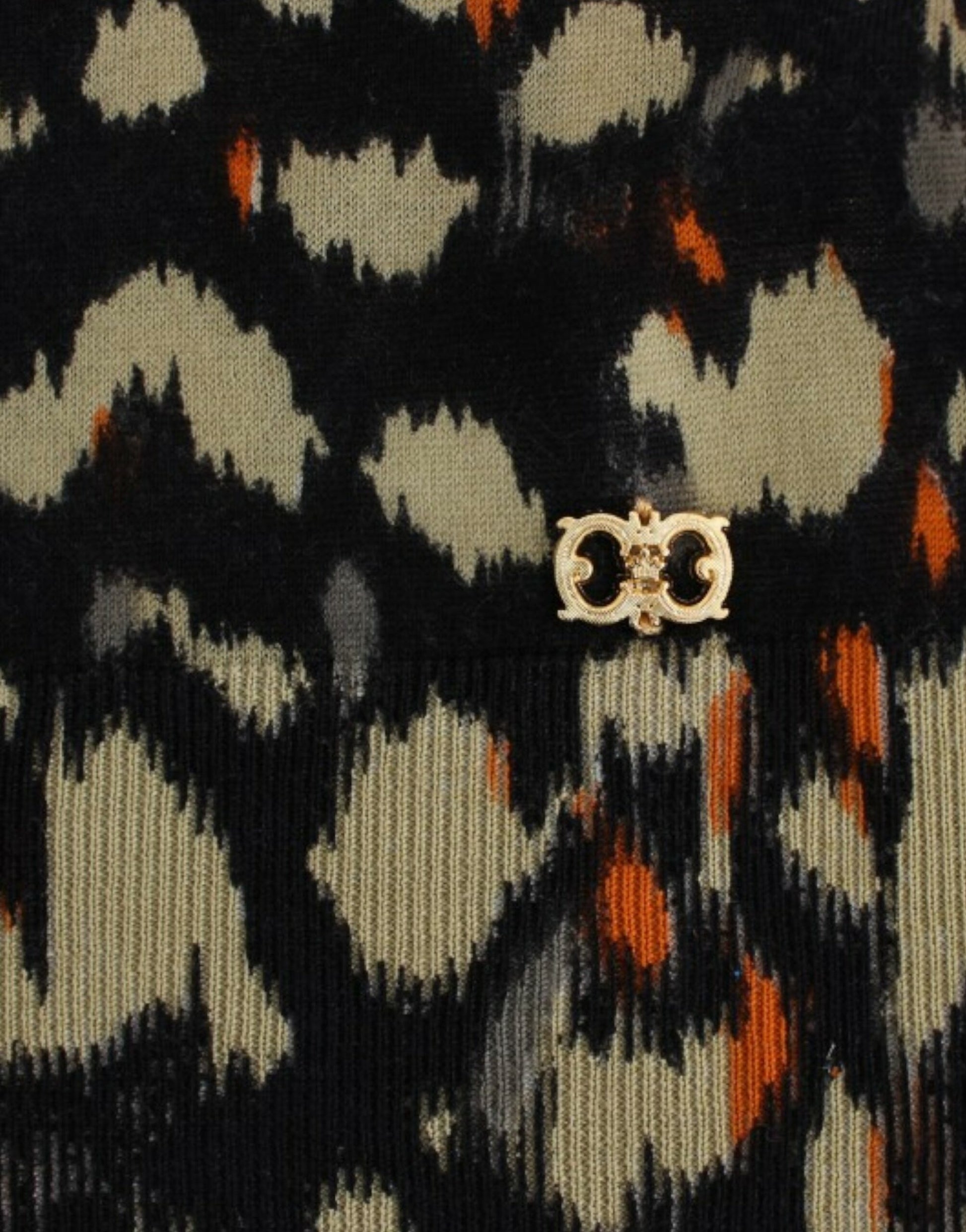 Zebra print fabric with a gold buckle