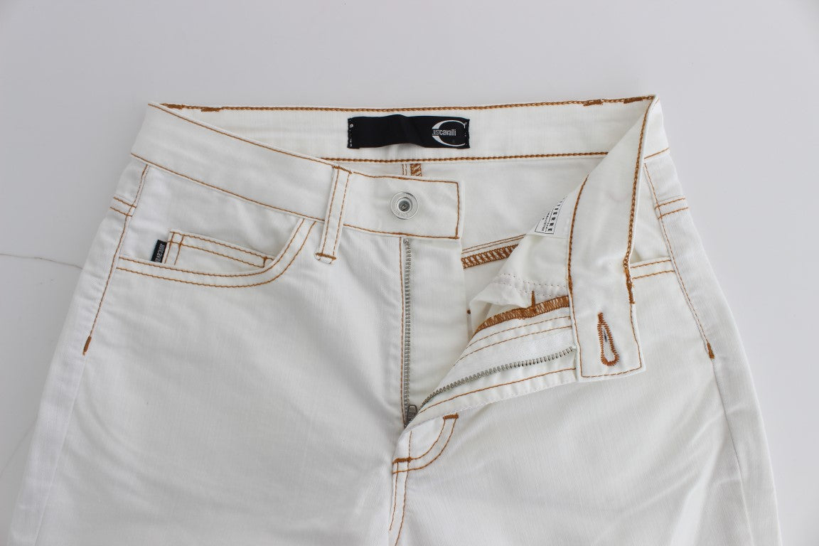 Pair of light wash jeans with pockets on front
