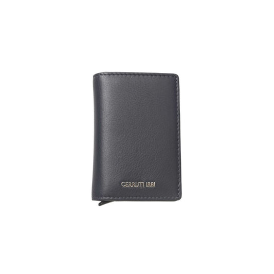 Blue leather wallet with gold lettering