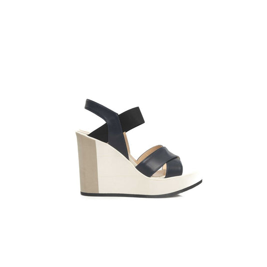 High heeled sandal with open toe and ankle strap