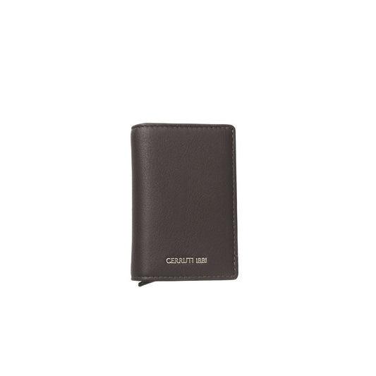 Black leather wallet with gold lettering