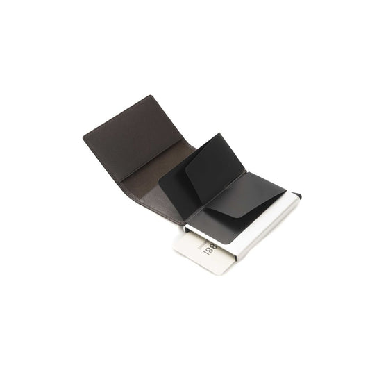 Black leather wallet with card slots