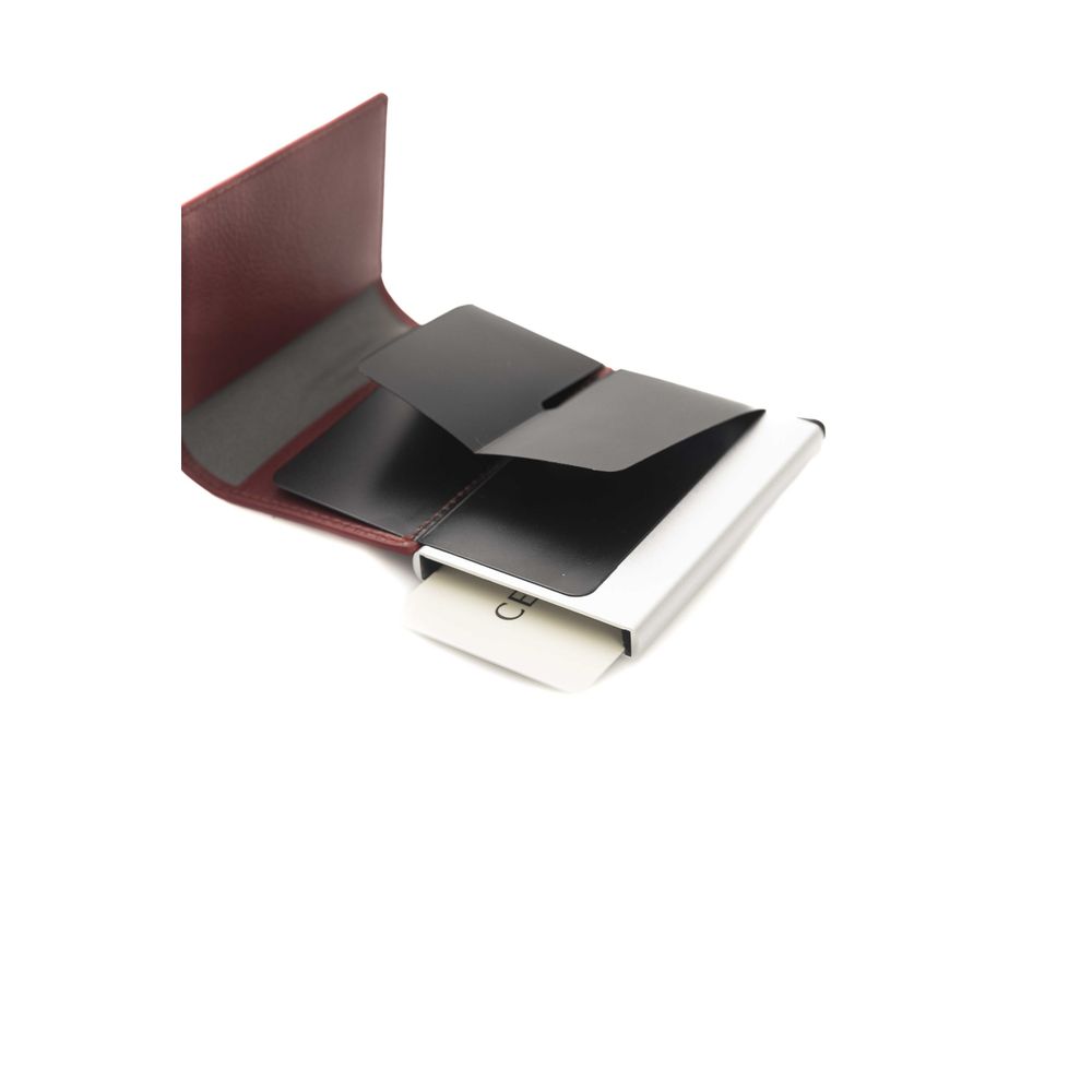 Black leather wallet with card slots
