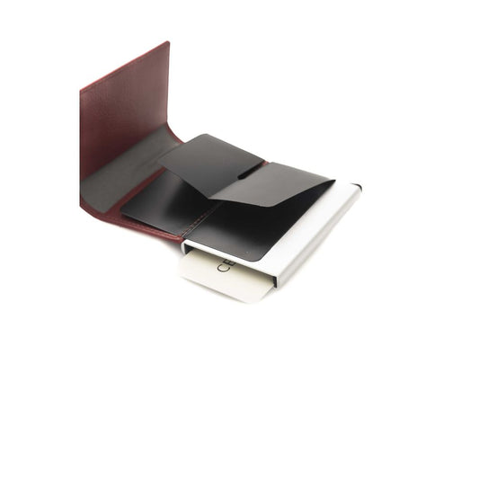 Black leather wallet with card slots