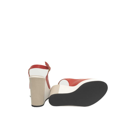 High heel shoe with red toe cap
