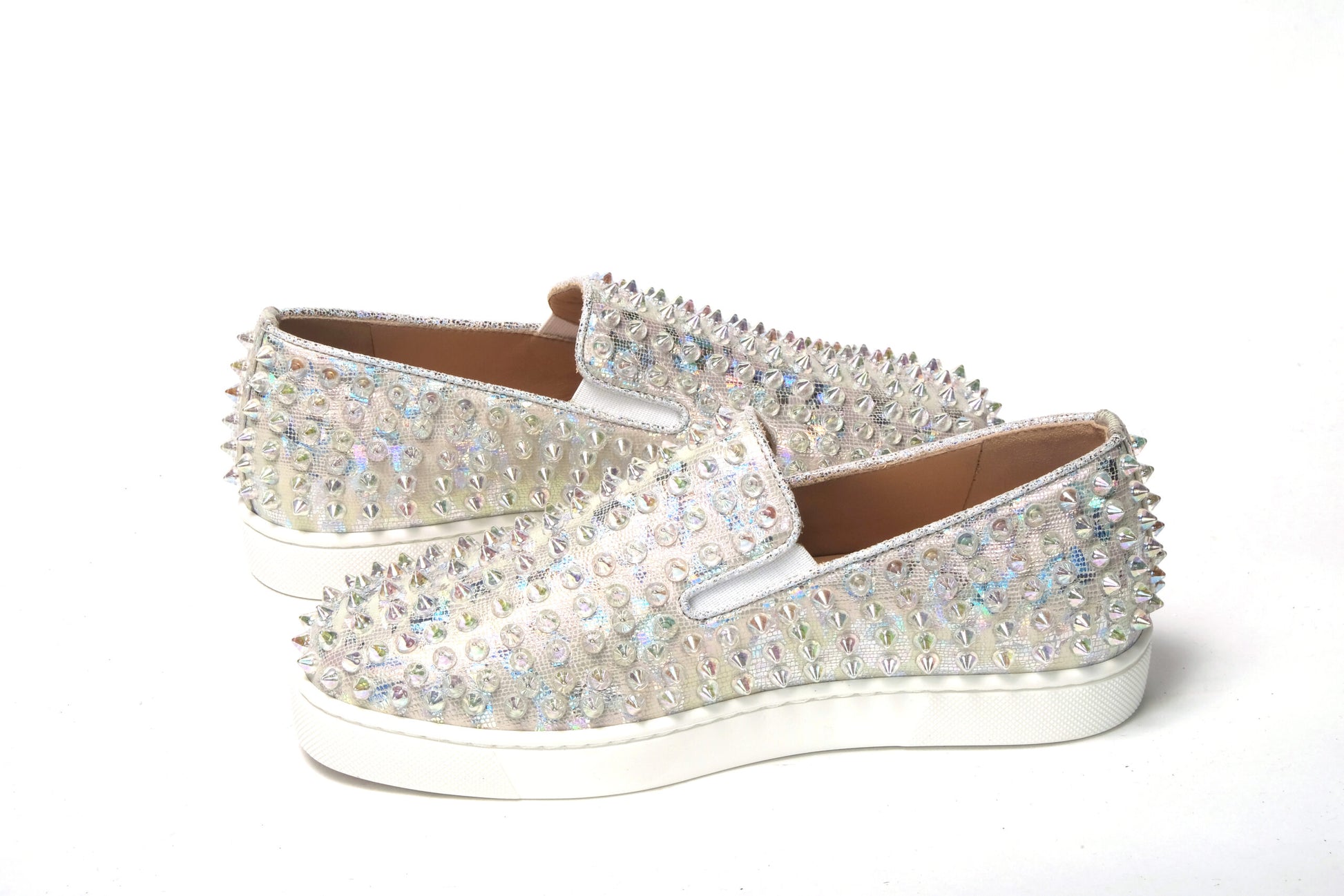 Pair of women's sparkly slip on shoes