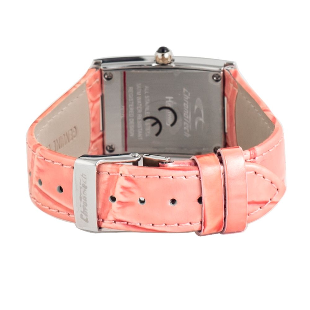 Pink and silver watch with strap