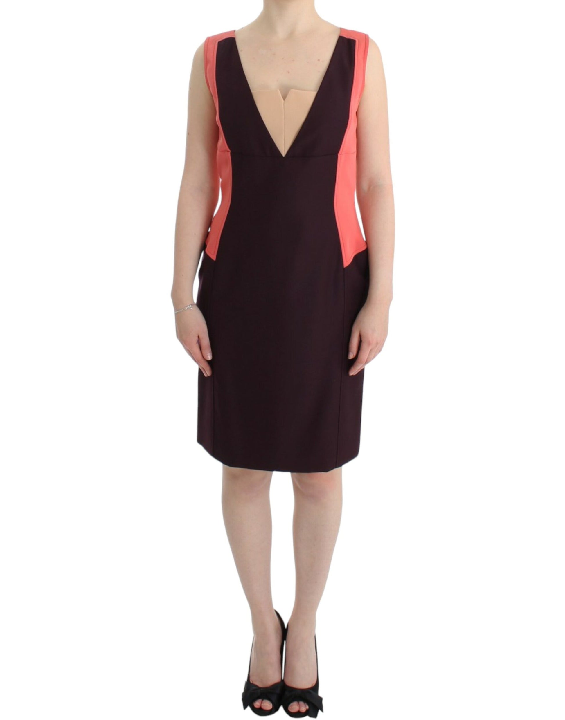 Black dress with pink stripes