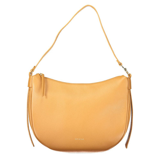Yellow leather crossbody bag with strap