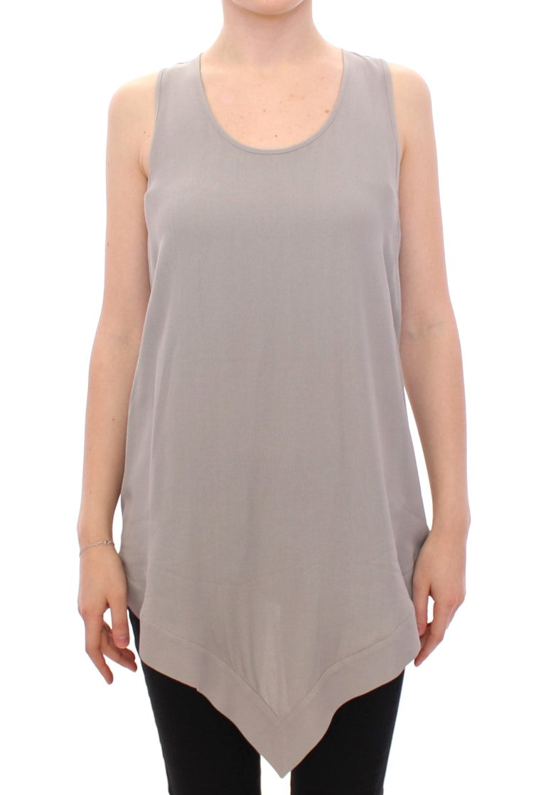 Grey tank top on woman