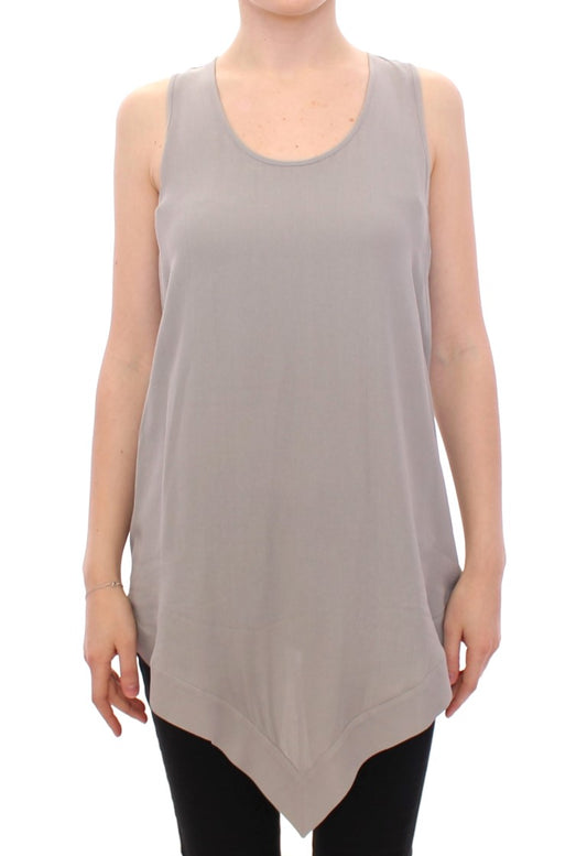 Grey tank top on woman