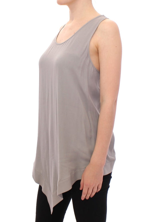 Grey tank top on woman