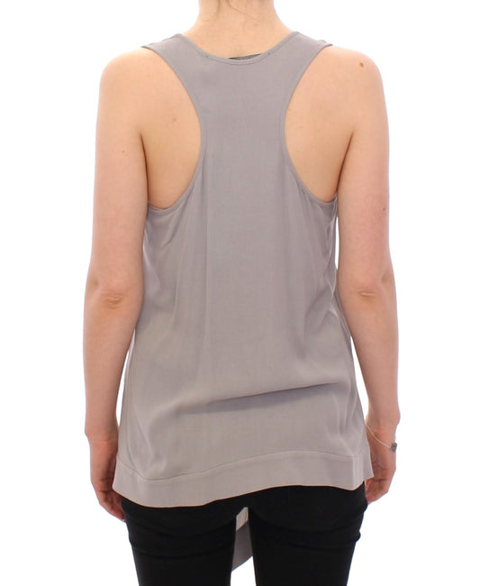 Backless tank top on woman