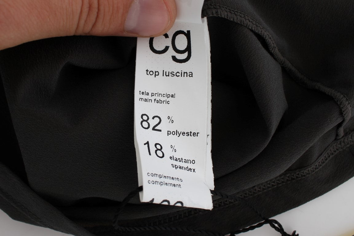 Tag on black fabric item