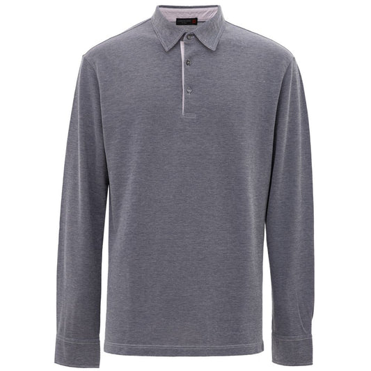 Long sleeve polo shirt in heather gray