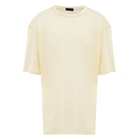 Yellow short sleeve t-shirt on hanger