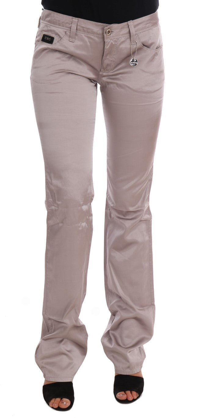 Pair of women's jeans in a light beige color