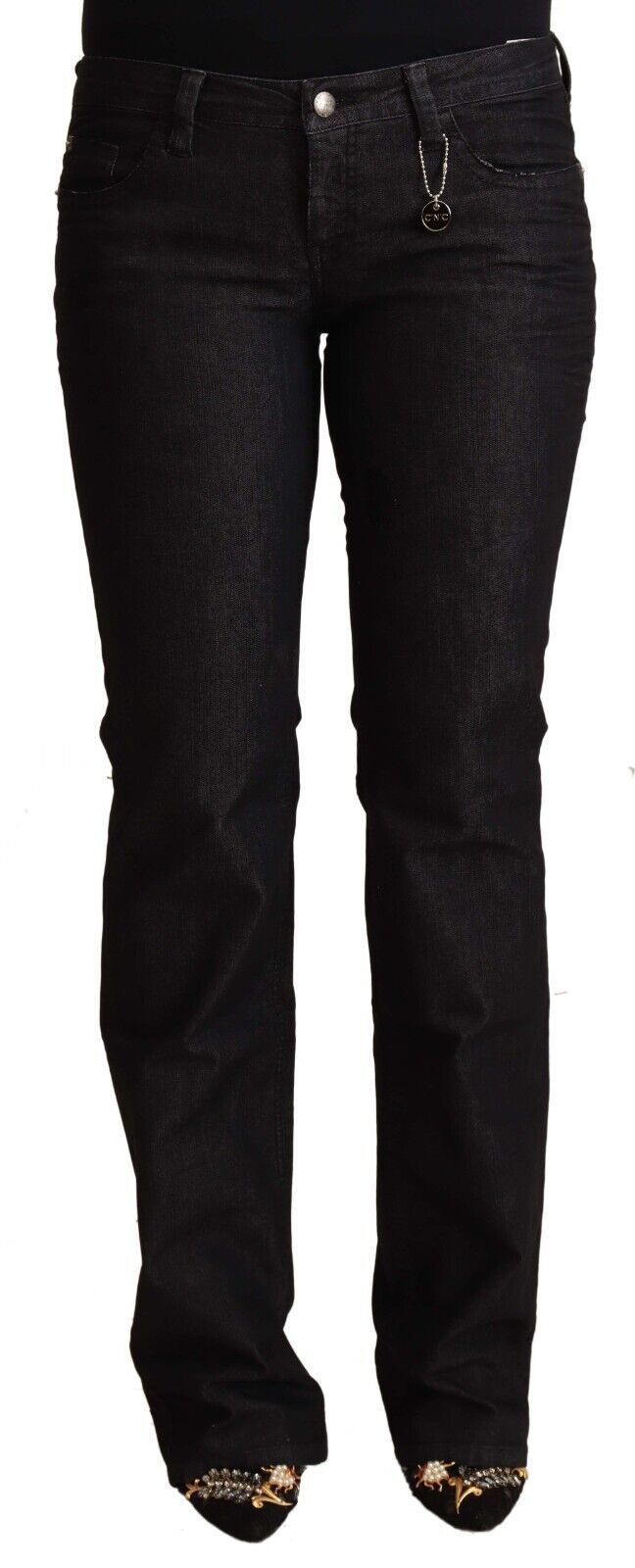 Pair of dark blue jeans on a mannequin