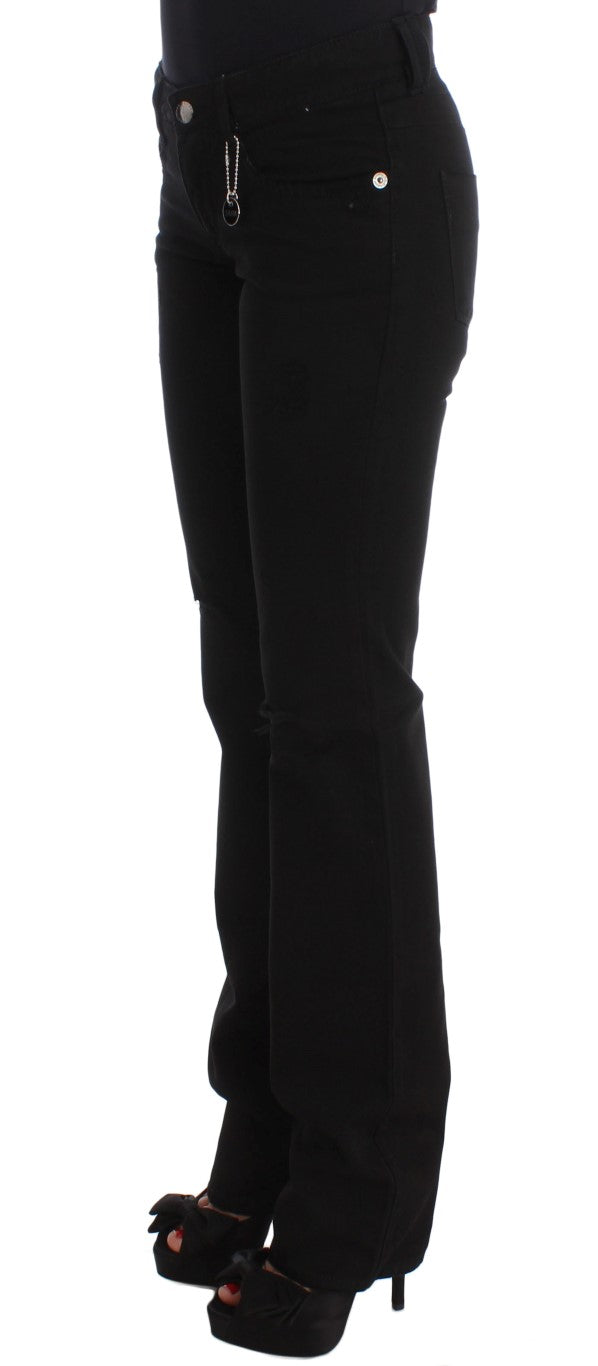 Pair of black high heel boots