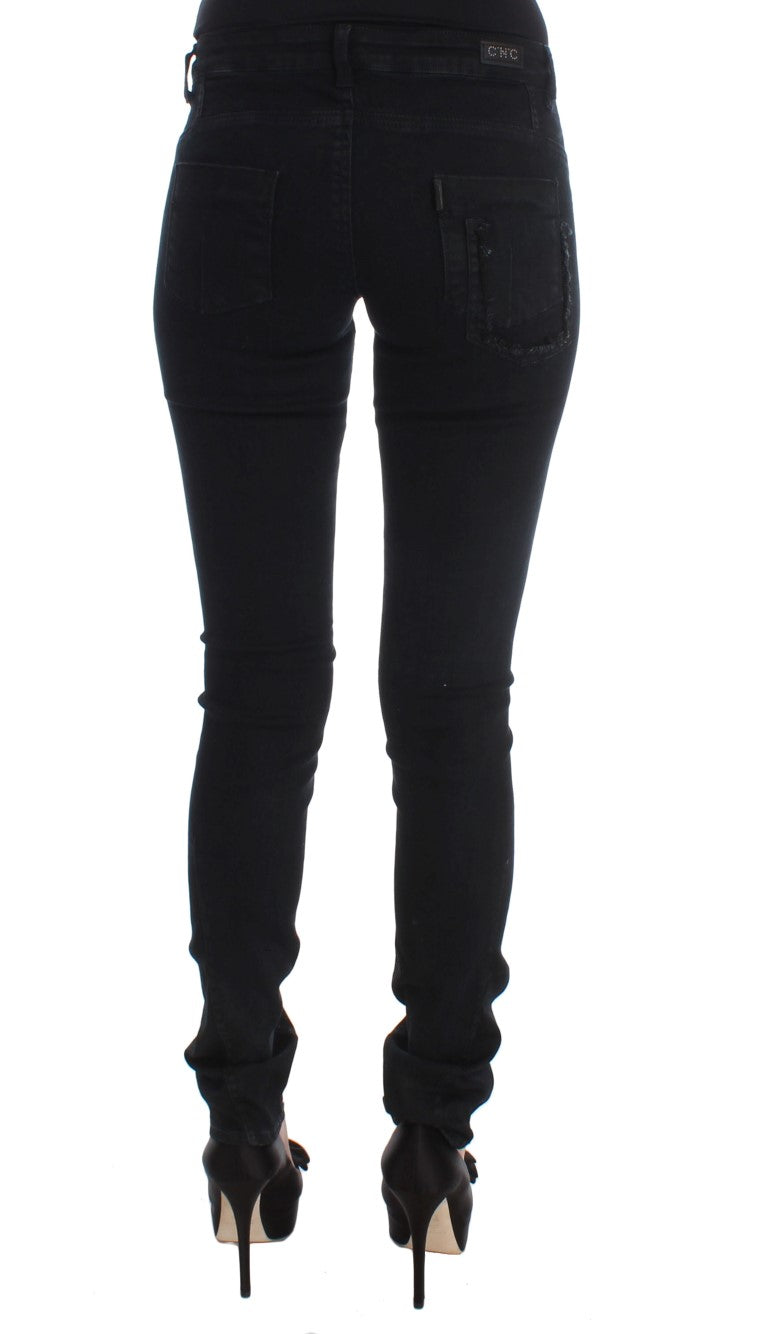 Pair of black skinny jeans on a mannequin