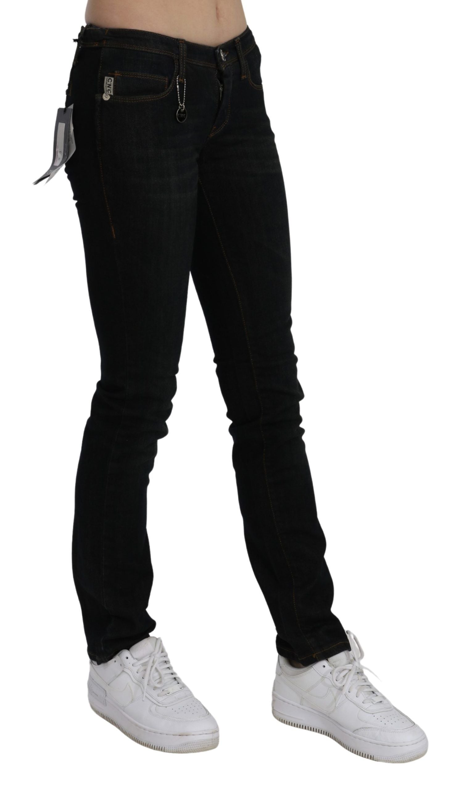 Pair of dark blue jeans on a mannequin