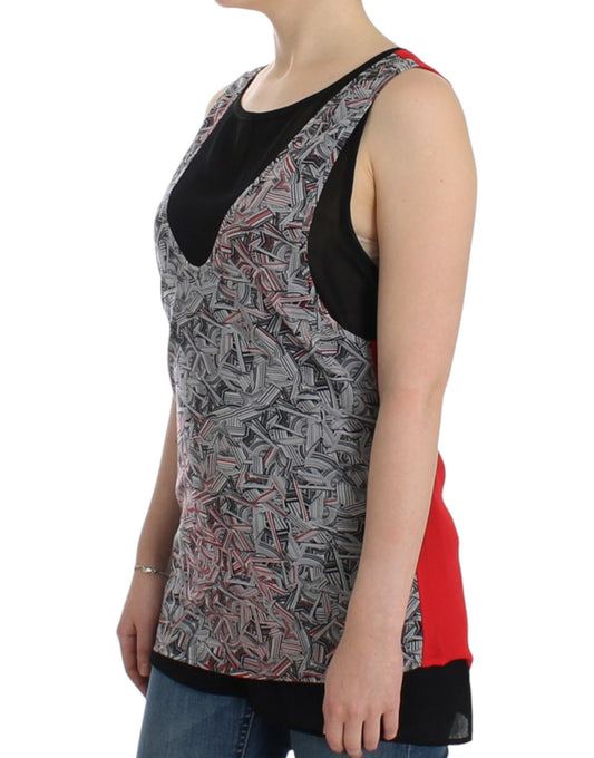 Black tank top with red trim