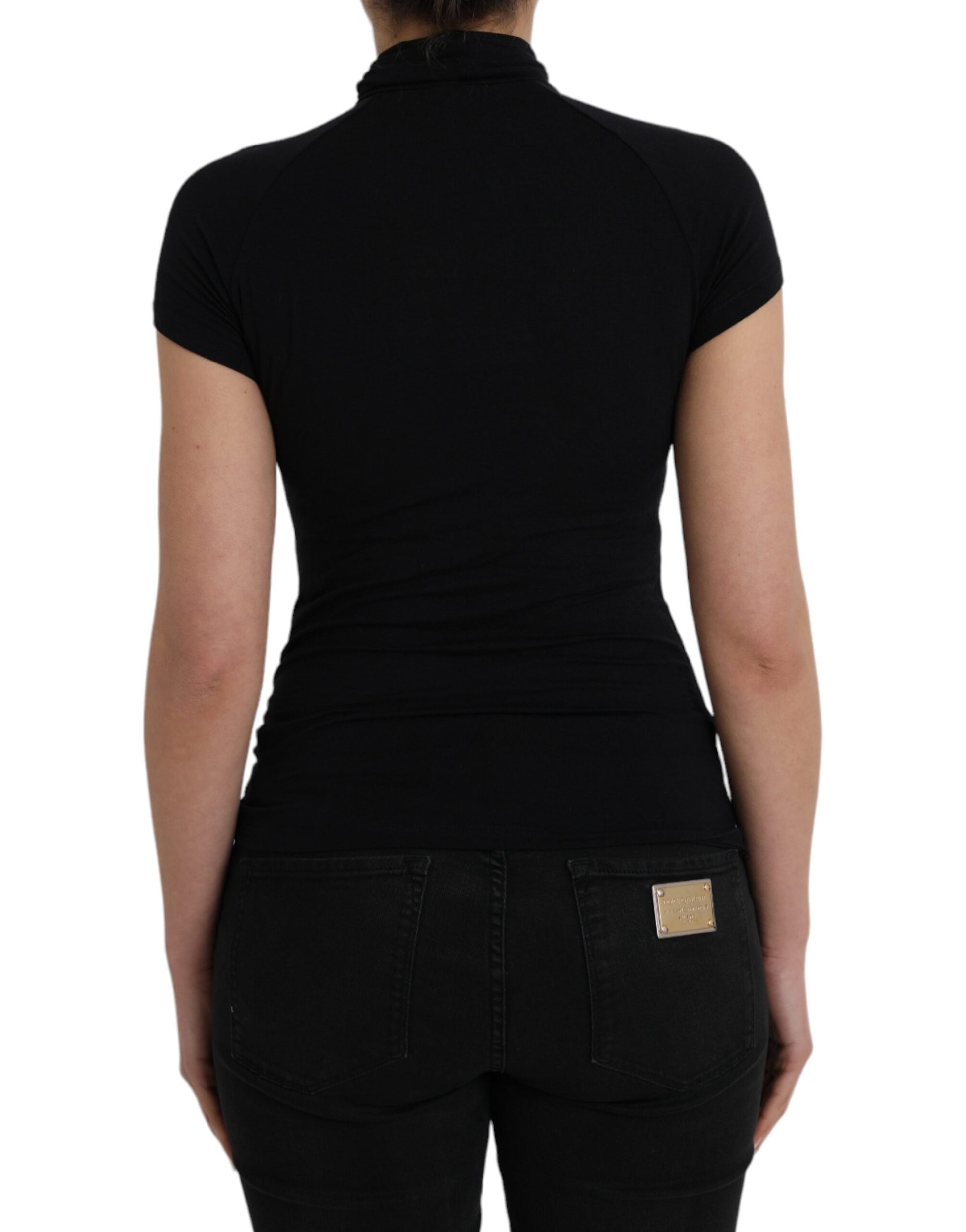 Black shirt on woman