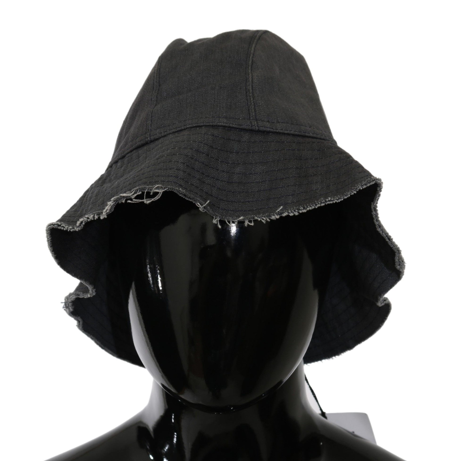 Black bucket hat on display mannequin