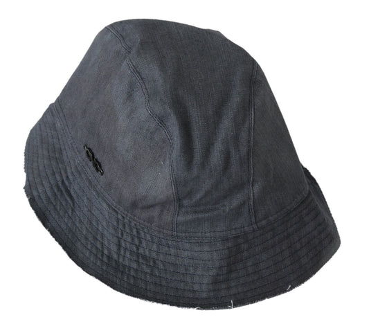 Black bucket hat with button on front