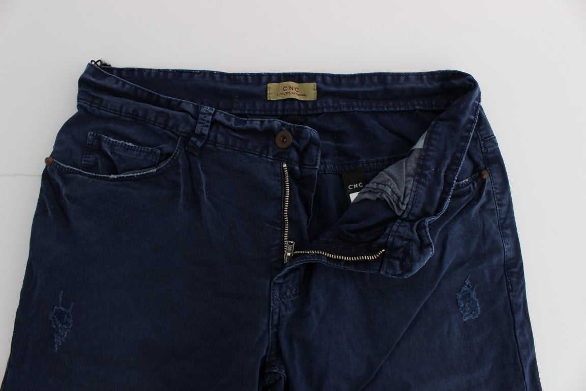 Pair of blue jeans on a table