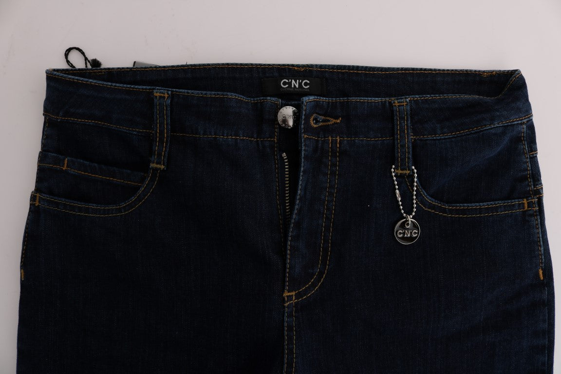 Pair of blue jeans on a table