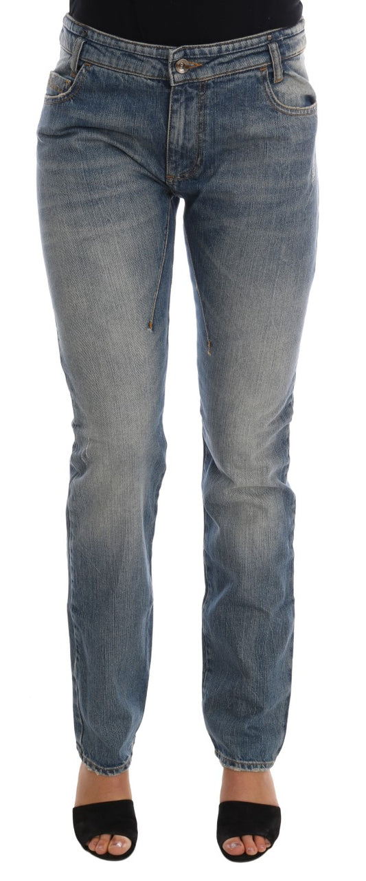 Pair of blue denim jeans on a mannequin