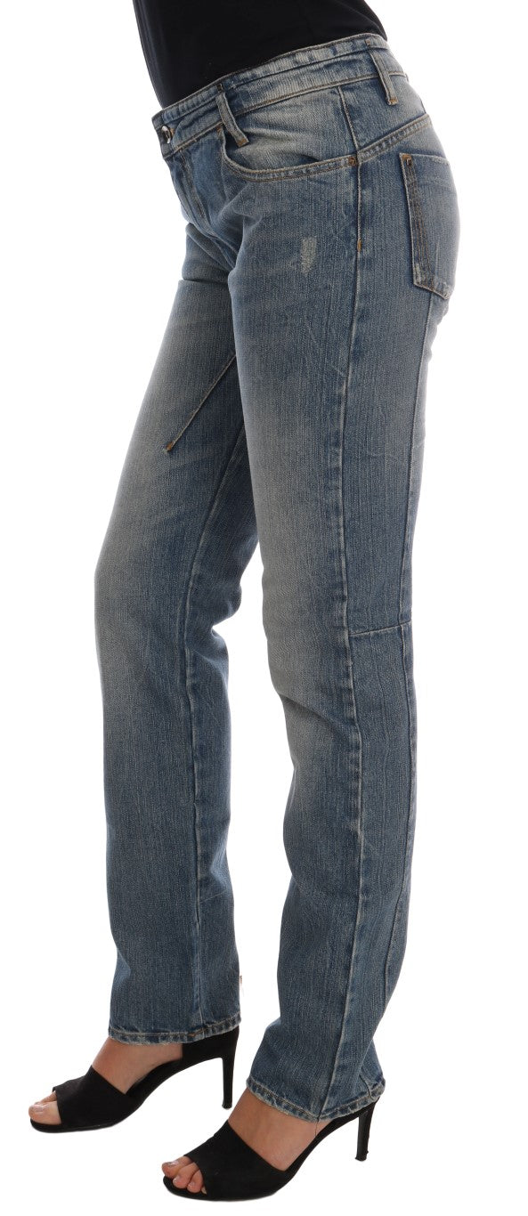 Woman wearing blue jeans