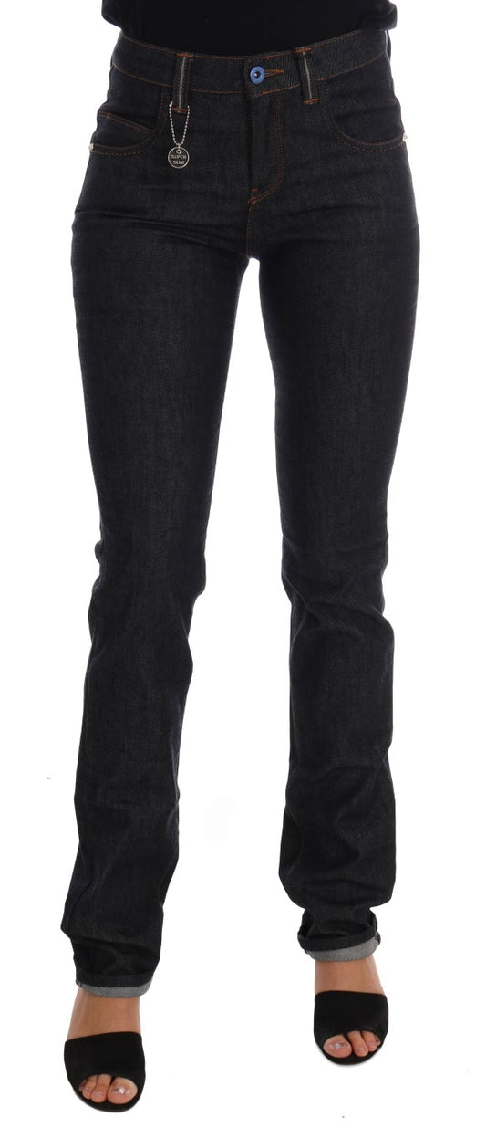 Pair of dark blue denim jeans on a mannequin