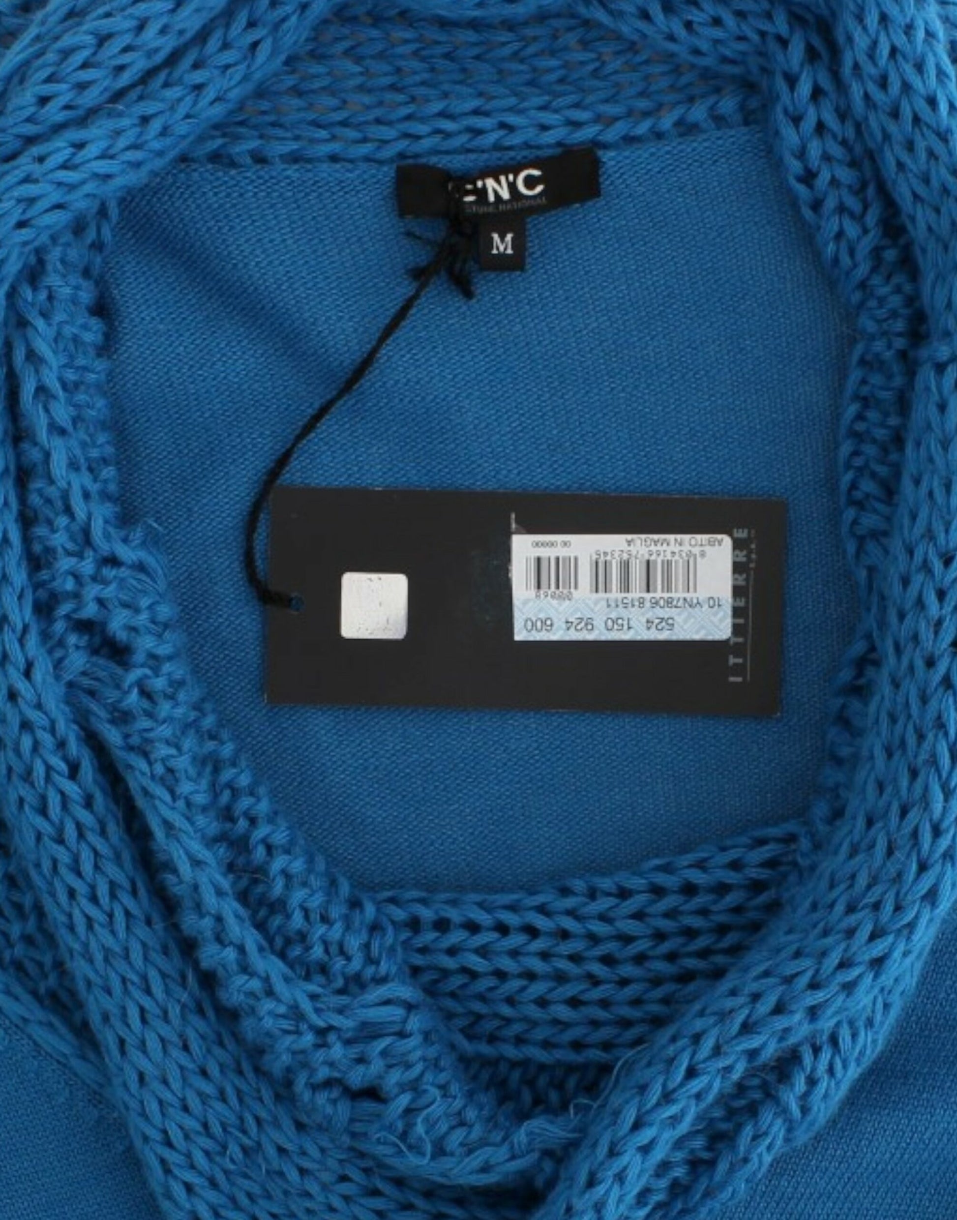 Blue knit sweater with tag