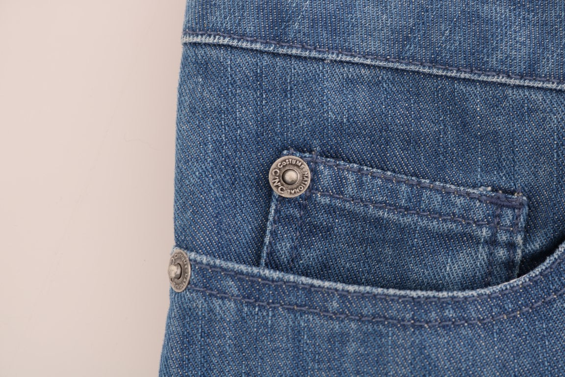 Pocket on blue jeans