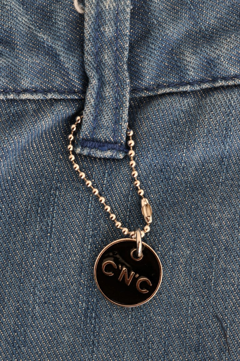 Silver charm on jeans