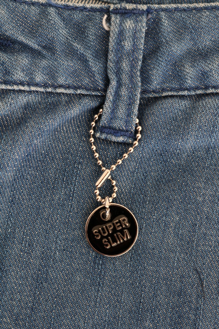Silver charm on jeans