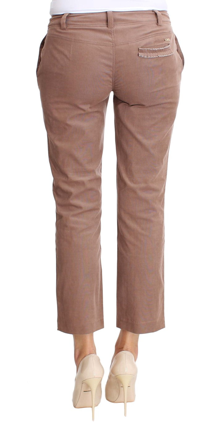 Pair of women's brown trousers with pockets on sides